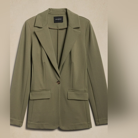 NWT BANANA REPUBLIC | $100 Long Ponte Knit Blazer - Picture 5 of 5